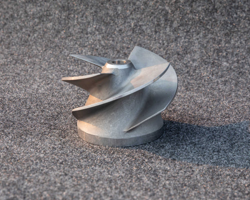 7 3/8 V6M Cutback Stainless Steel 4-blade Impeller (OBJ 1739) — view 2