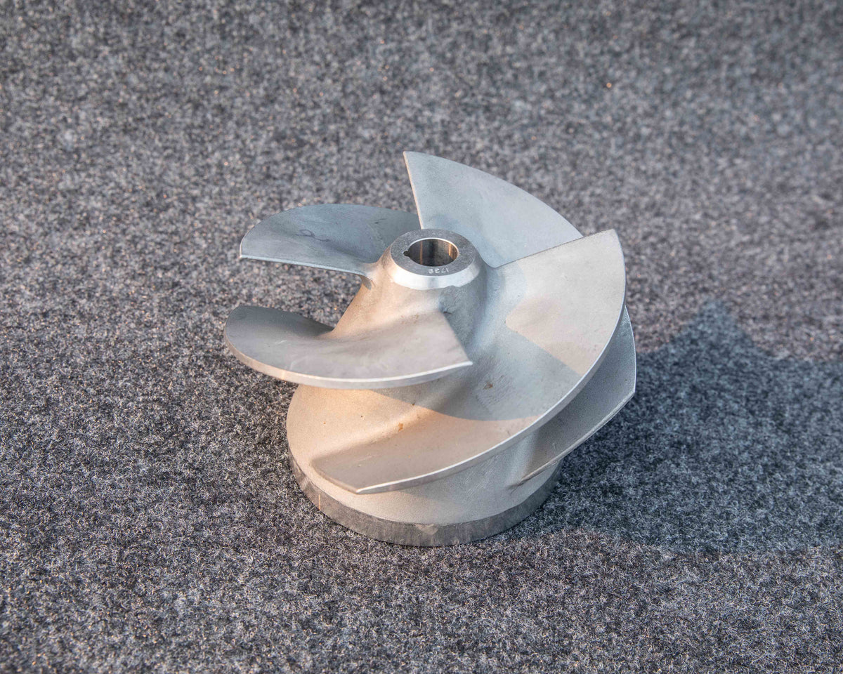7 3/8 V6M Cutback Stainless Steel 4-blade Impeller (OBJ 1739) — view 3