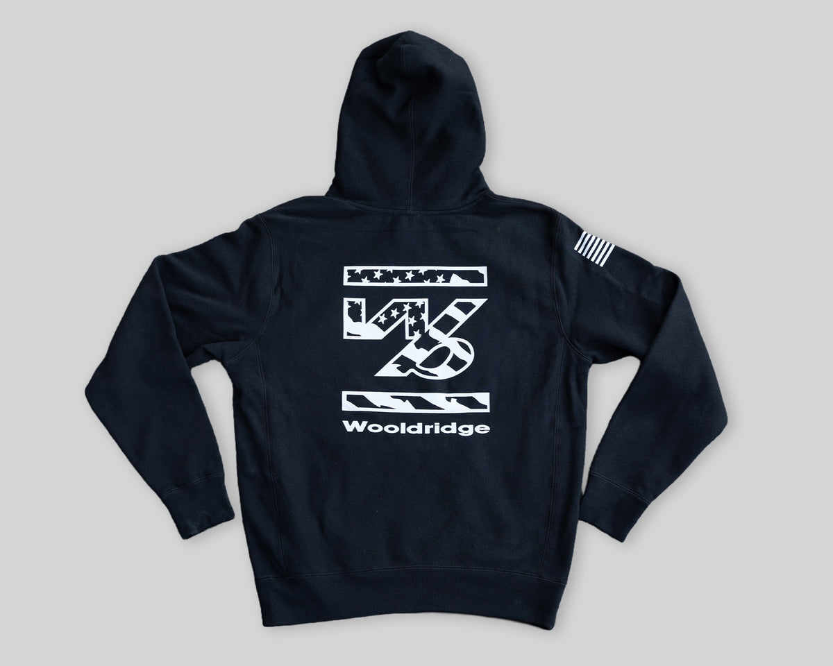 Black American Flag Hoodie — view 2
