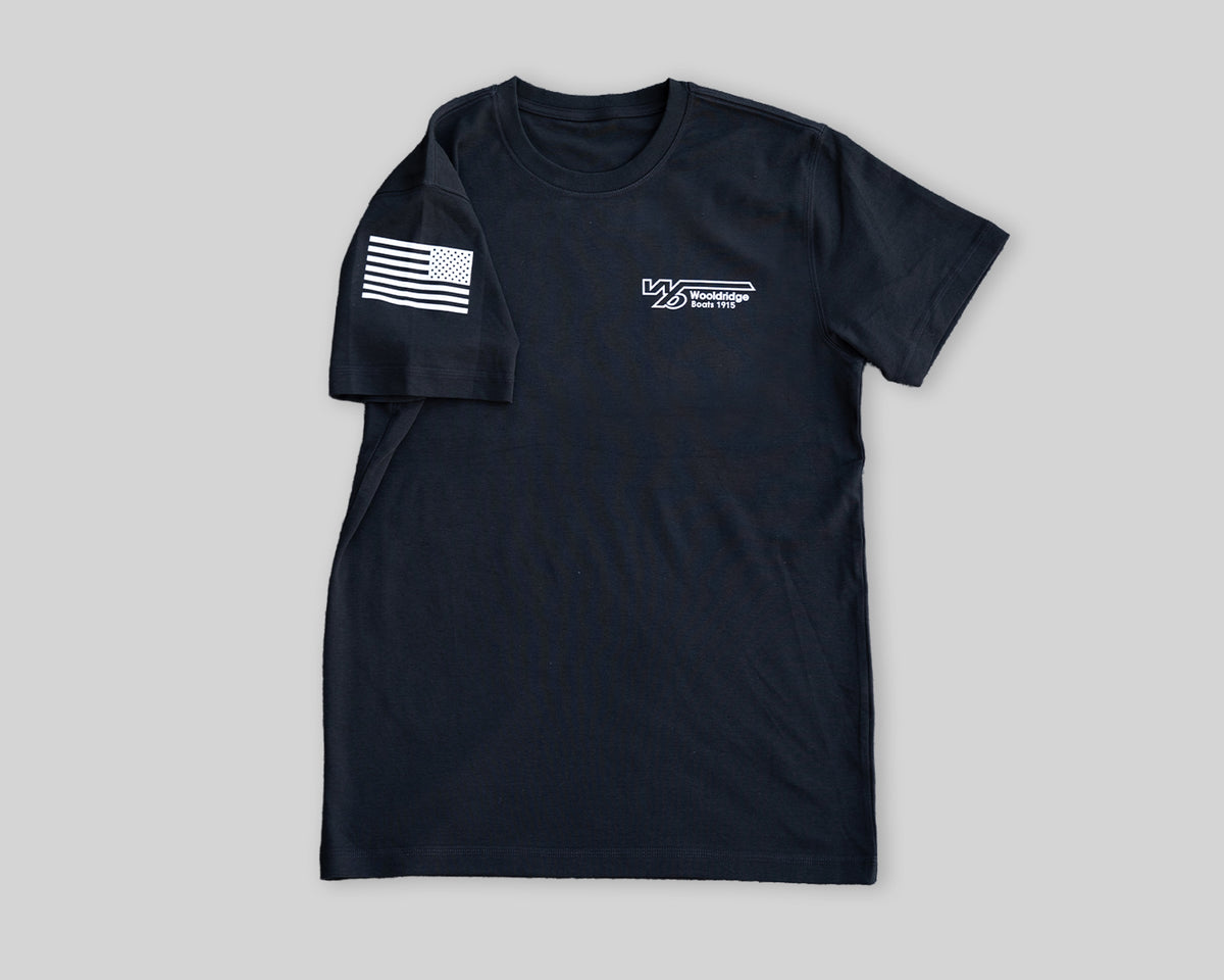 Black American Flag T-Shirt — view 5